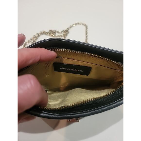 ALEXIS HUDSON LOCKET CLUTCH PURSE BLACK LEATHER - Picture 6 of 10